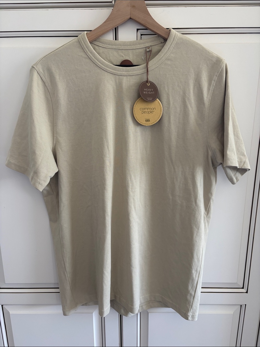 Common People Supersoft Heavyweight Relaxed Fit Cotton Tshirt Tan Mens Medium